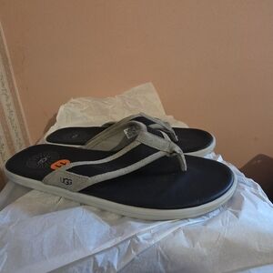 UGG Black and Gray Flip Flops